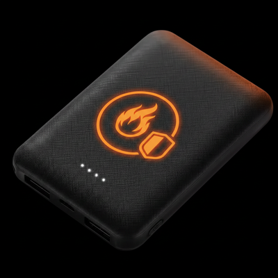 Branded Powerbank — Flame Shield Logo