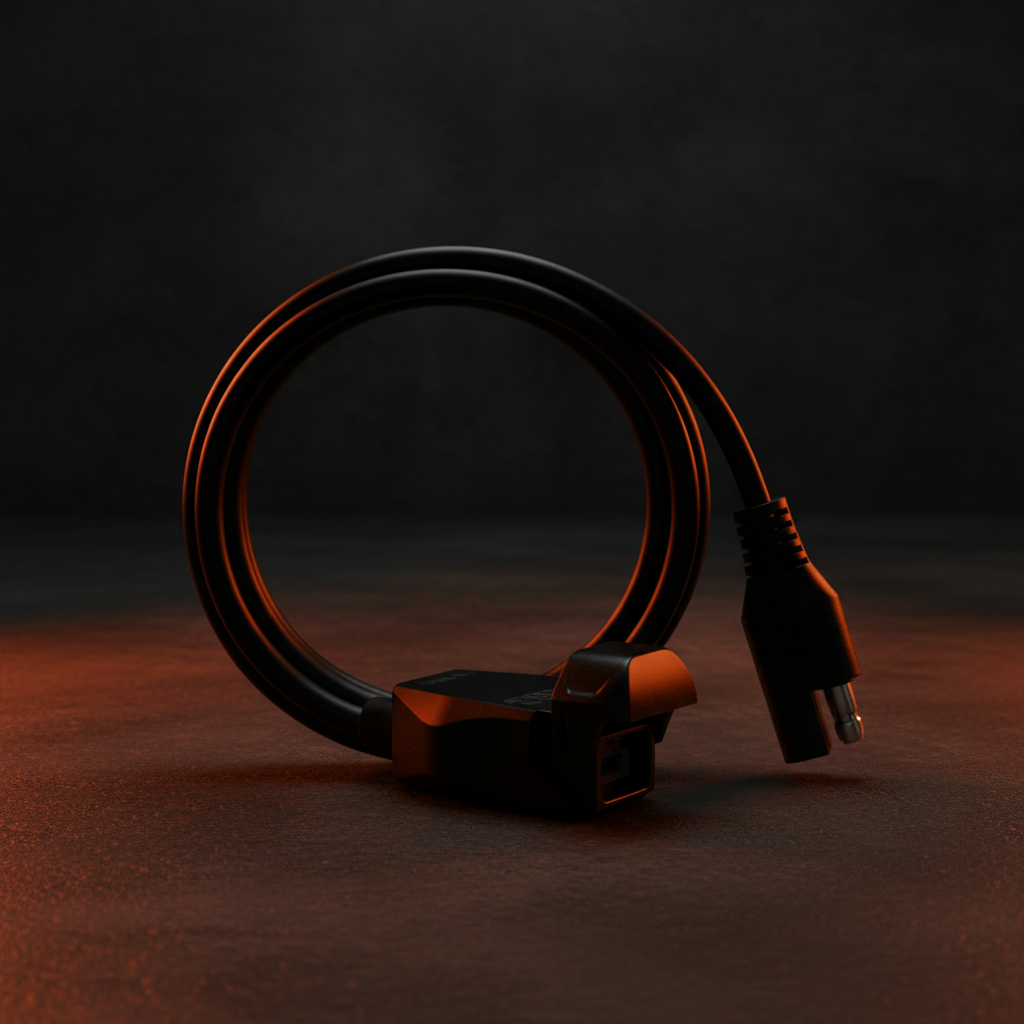 Close-up of complete charger
