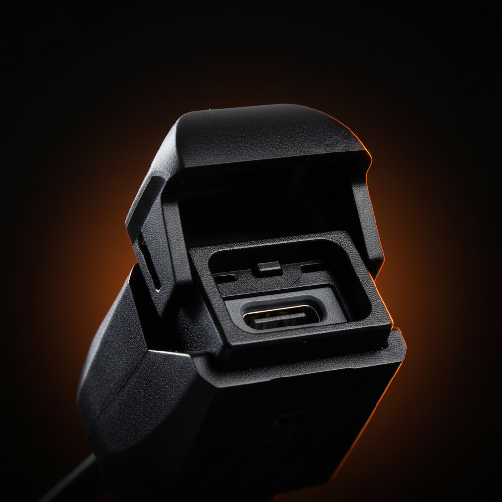 Close-up of USB-C port