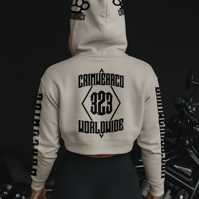 Crim Wear Womens CROP BONE Hoodie