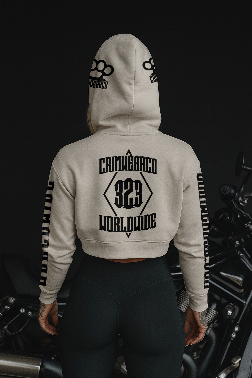 Crim Wear Womens CROP BONE Hoodie