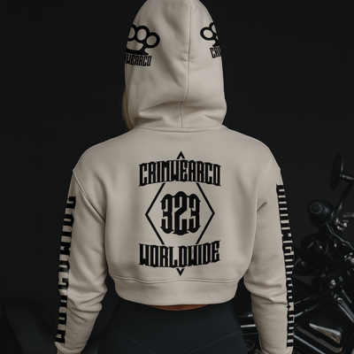 Crim Wear Womens CROP BONE Hoodie