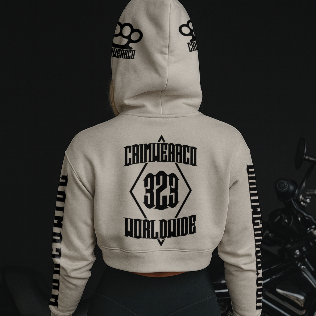 Crim Wear Womens CROP BONE Hoodie