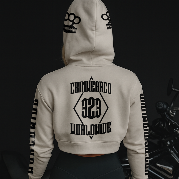Crim Wear Womens CROP BONE Hoodie