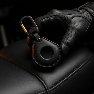 Gloved Hand Holding Small Key Fob