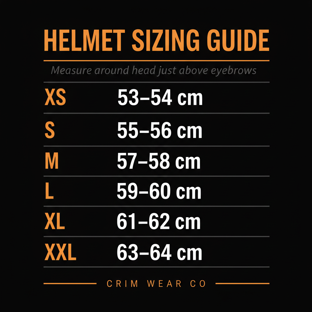Lowest Profile Novelty Motorcycle Helmet size chart
