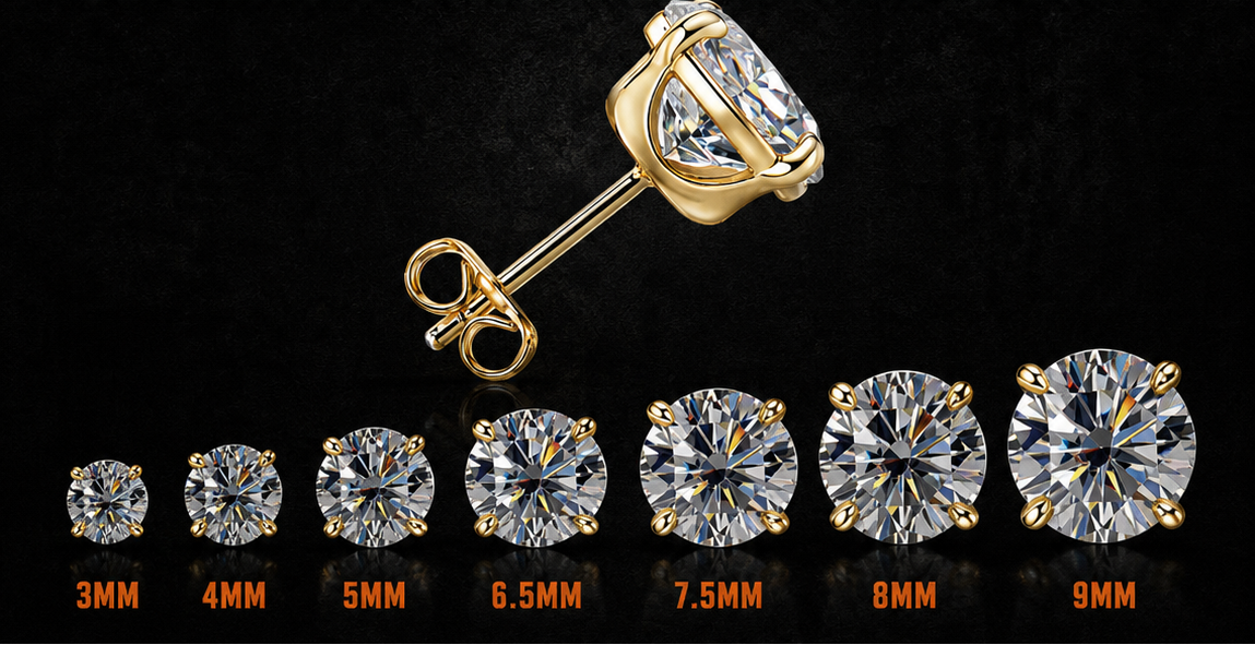 Moissanite Stud Earing
