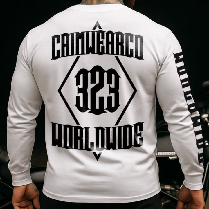 Crim Wear White Long Sleeve Tee