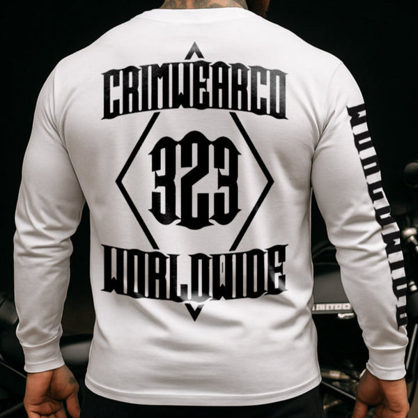Crim Wear White Long Sleeve Tee