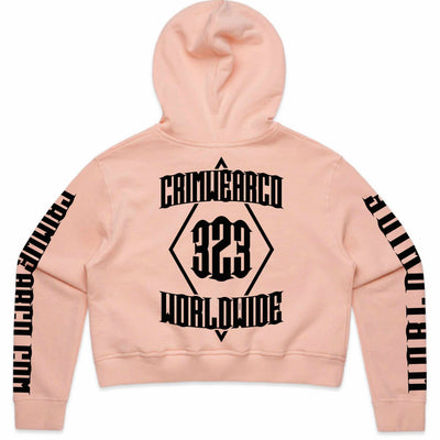 Crim Wear Womens CROP PINK Hoodie