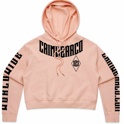 Crim Wear Womens CROP PINK Hoodie