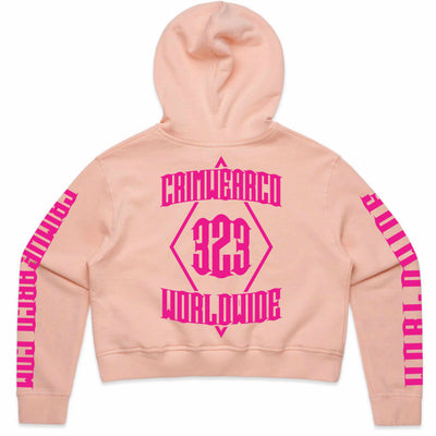 Crim Wear Womens CROP PINK Hoodie