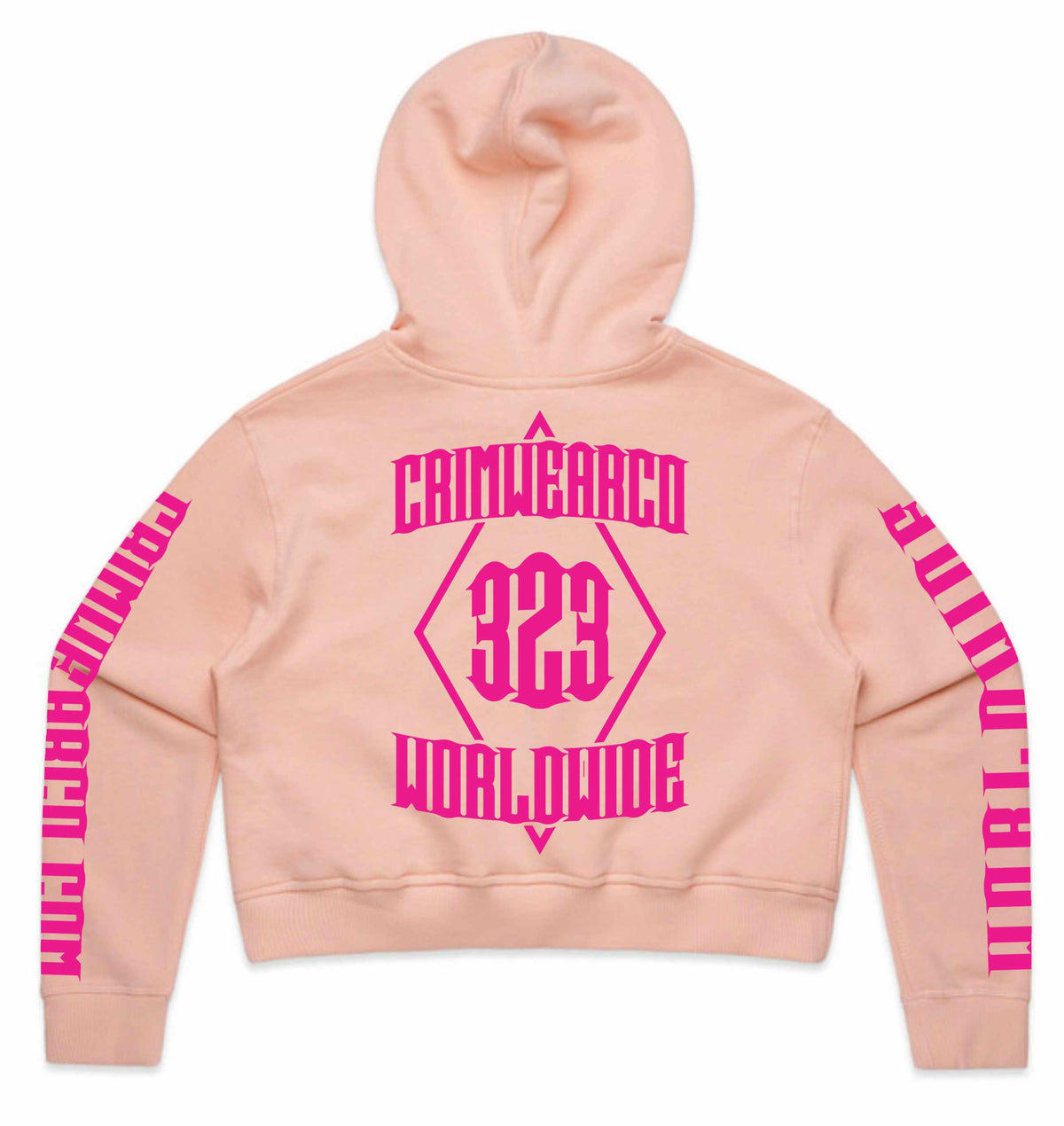 Crim Wear Womens CROP PINK Hoodie