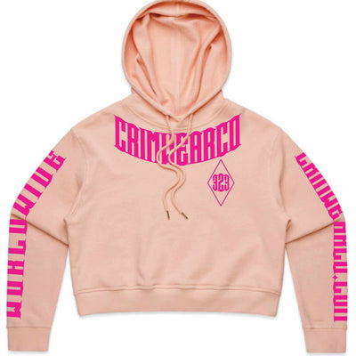Crim Wear Womens CROP PINK Hoodie