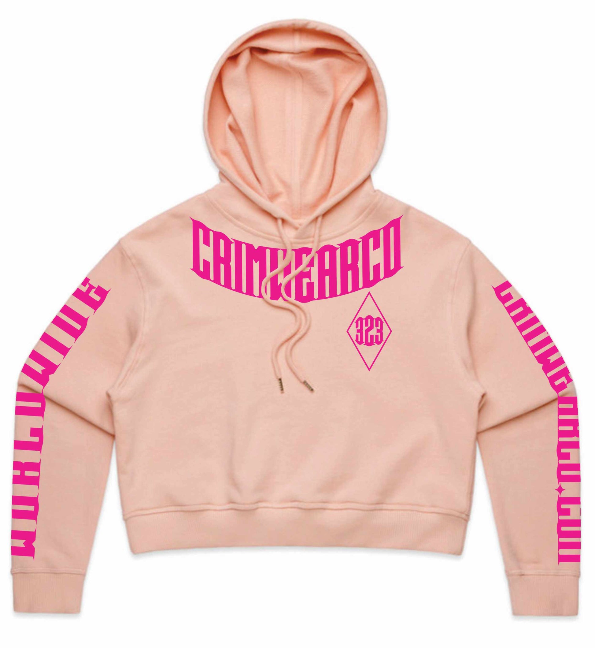 Crim Wear Womens CROP PINK Hoodie