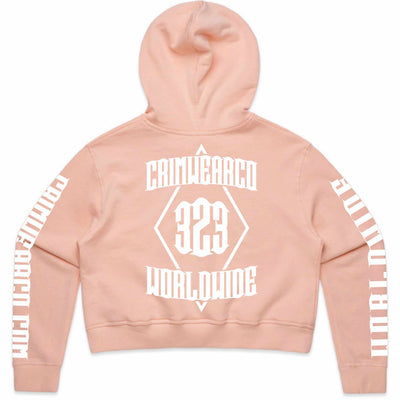 Crim Wear Womens CROP PINK Hoodie