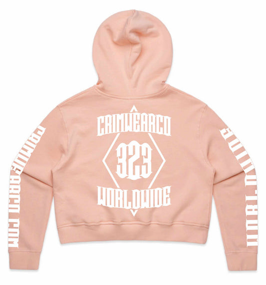 Crim Wear Womens CROP PINK Hoodie