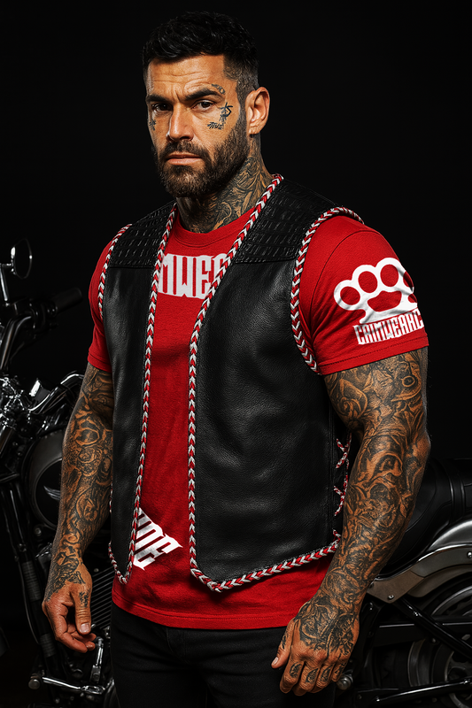 AUS RED/WHITE "OFF THE RACK" LEATHER / CROC