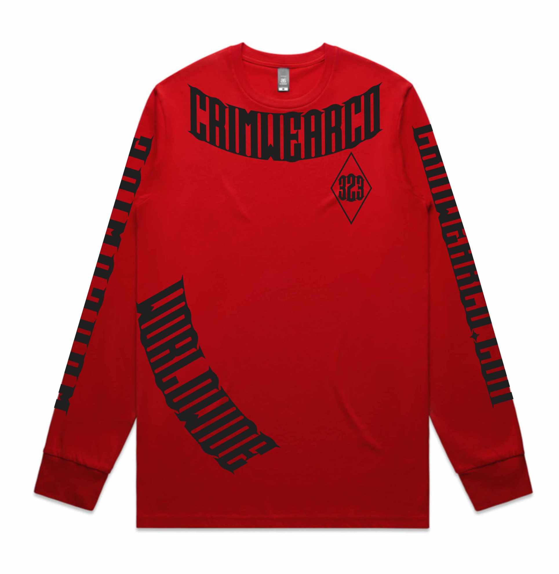 Crim Wear Red Long Sleeve Tee