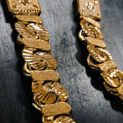 Diamond Cut Stone Wash Bracelet / Chain