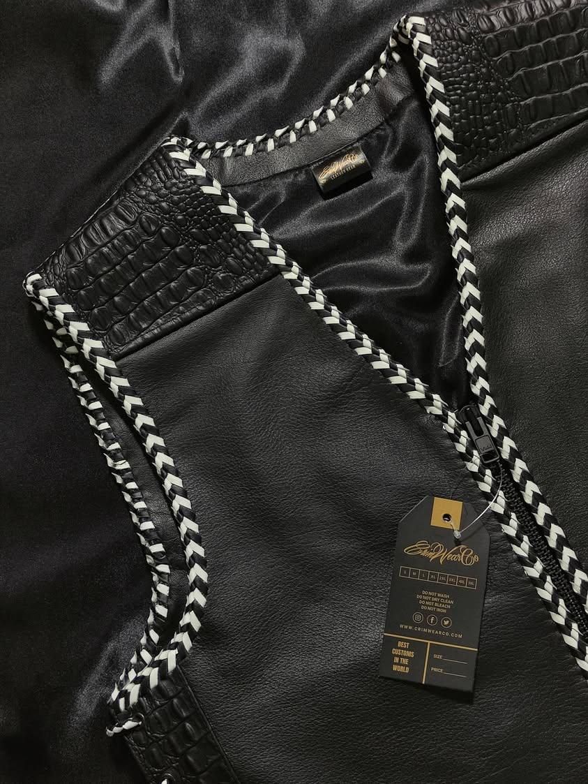 AUS BLACK/WHITE "OFF THE RACK" LEATHER / CROC