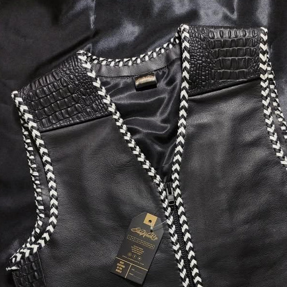 AUS BLACK/WHITE "OFF THE RACK" LEATHER / CROC