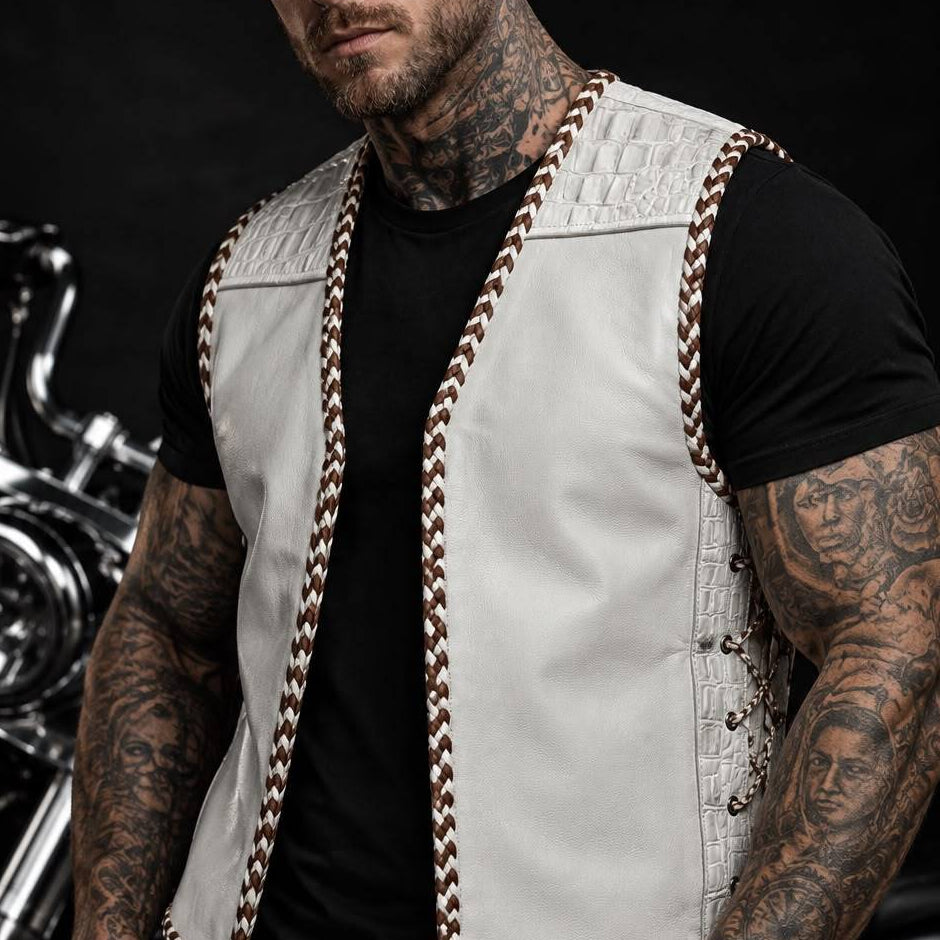 AUS WHITE - BROWN/WHITE "OFF THE RACK" LEATHER / CROC