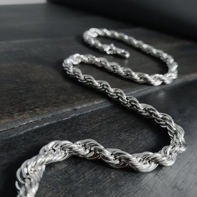 Silver Rope Chain Necklace