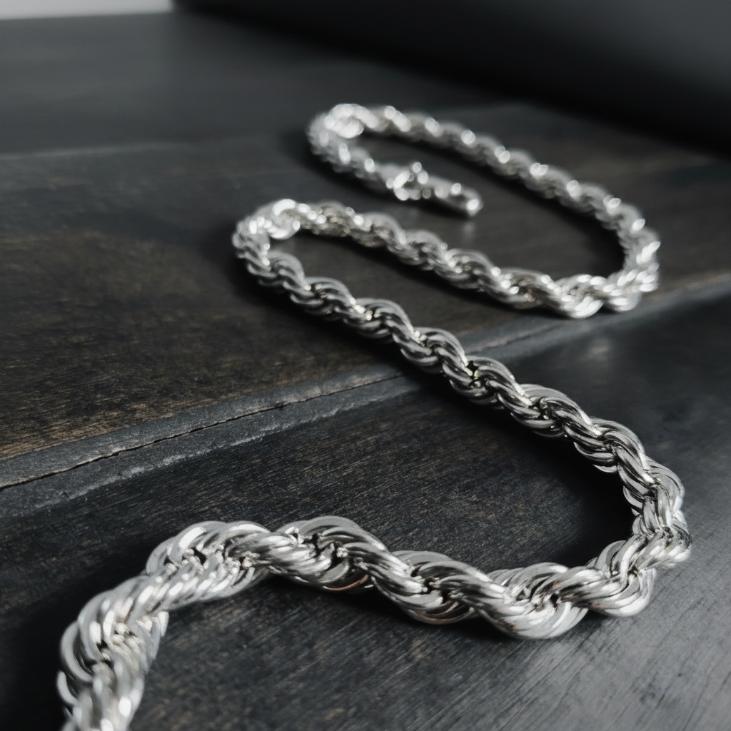 Silver Rope Chain Necklace