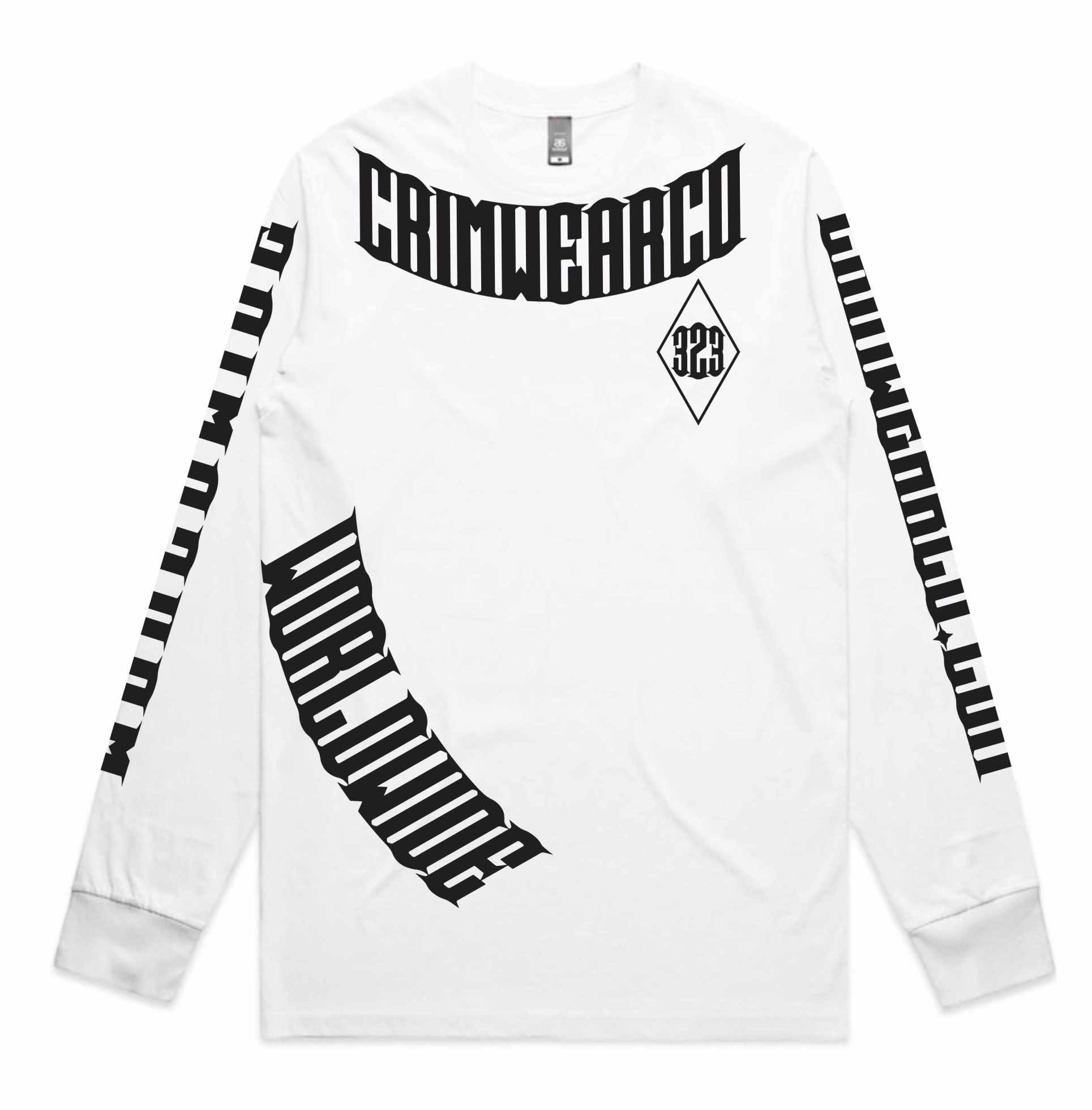 Crim Wear White Long Sleeve Tee