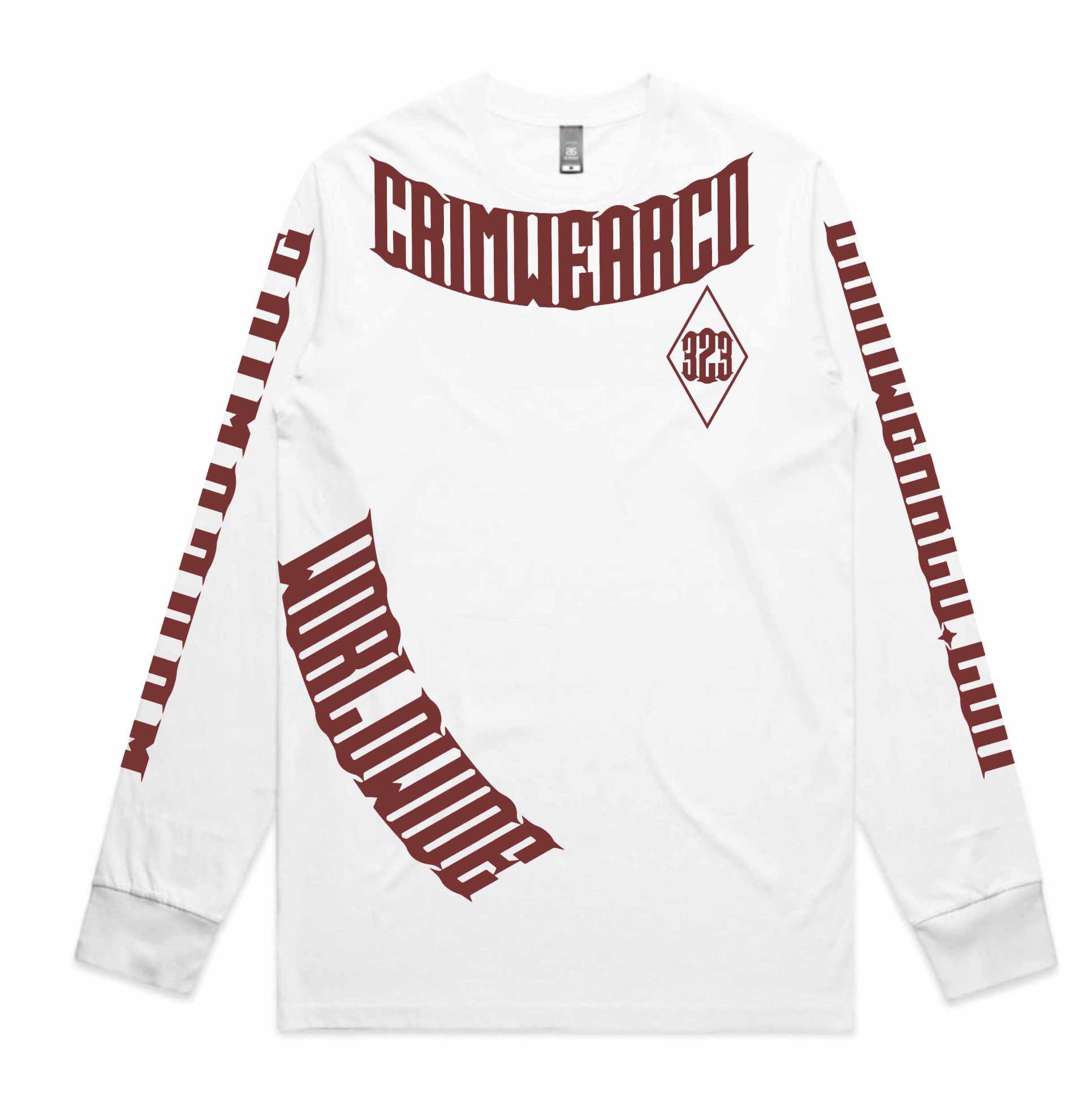 Crim Wear White Long Sleeve Tee