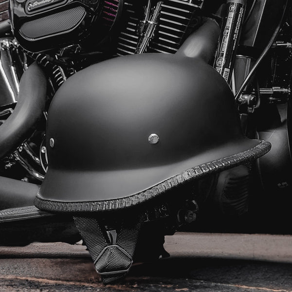 german dot motorcycle helmet Half Matte Black Low Profile & Certified For added convenience Premium German Motorcycle Half Helmet: