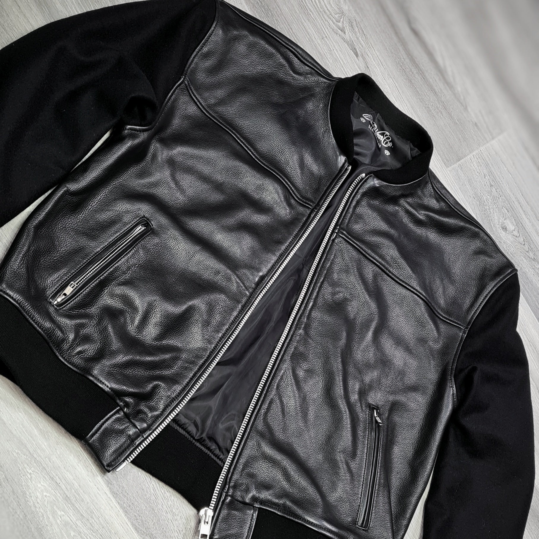 Black Super Bowl Varsity Leather Jacket